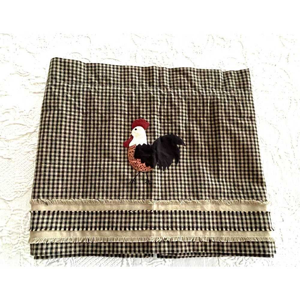 Farmhouse Rise and Shine Rooster Valance Home Collections by Raghu Country Lined